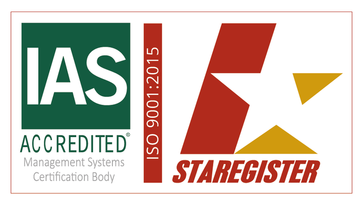 Identidad de STAREGISTER y sello IAS correspondiente al organismo certificador.